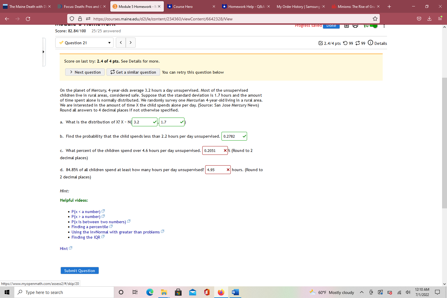 that a person in America consumes each day is normally distributed with