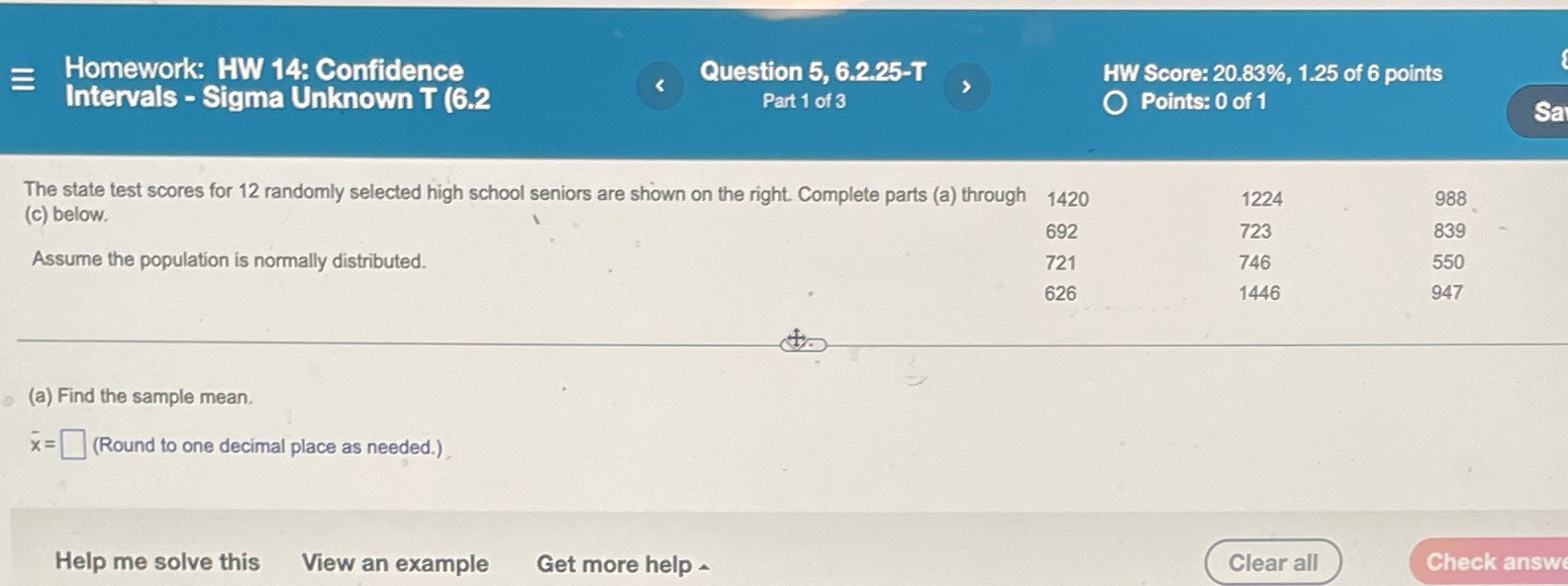 6.225-T Parti 013 HW Score: 20.83%, 1.25 of 6 points O Points: