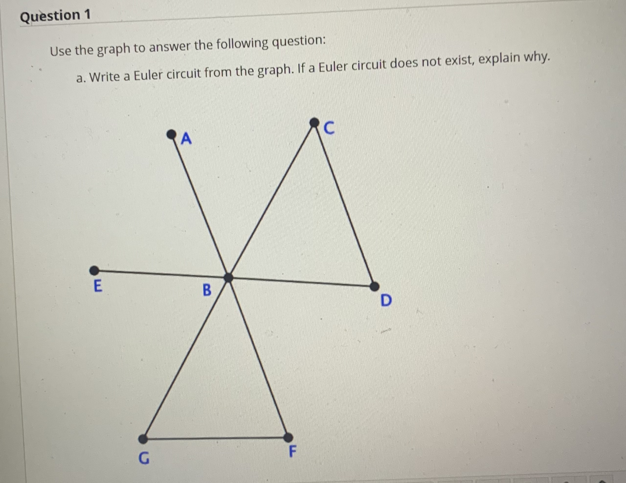  Question 1 Use the graph to answer the following question: a.