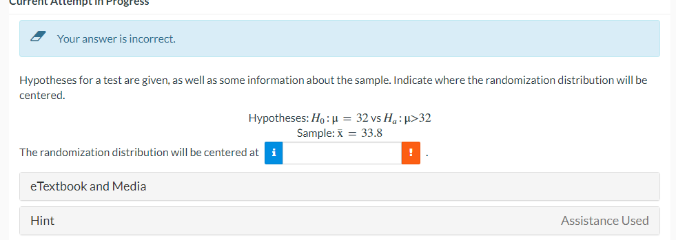 test are given, as well as some information about the sample. Indicate