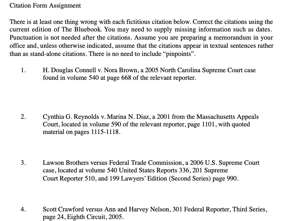 Citation Form Assignment There is at least one thing wrong with