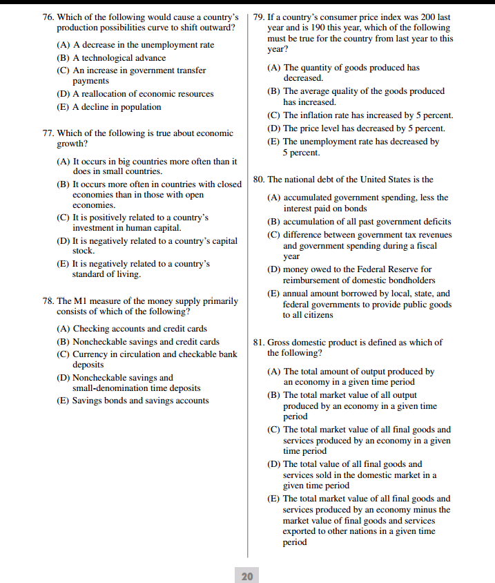 9. According to the classical macroeconomic 6. The United States Department of
