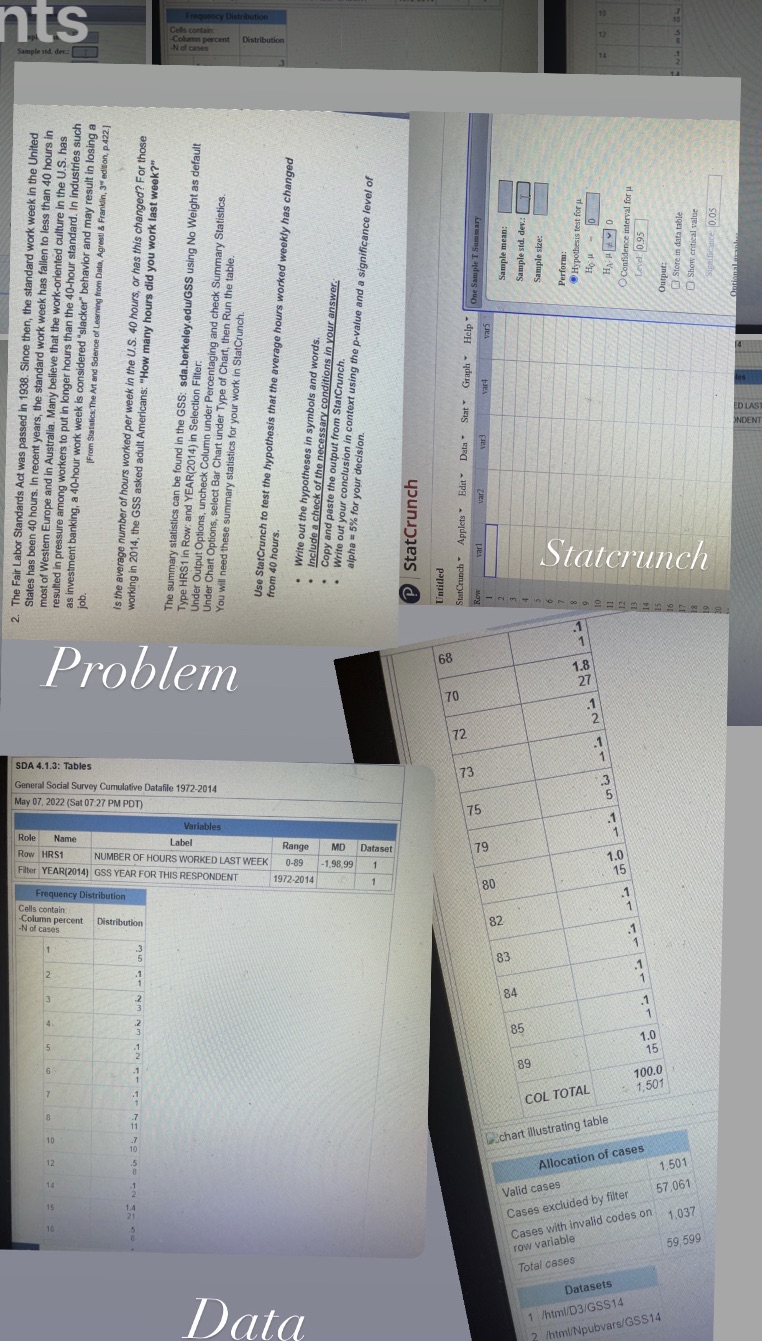  nts Frequency Distribution Cells contain Sample stad der: Column percent -N