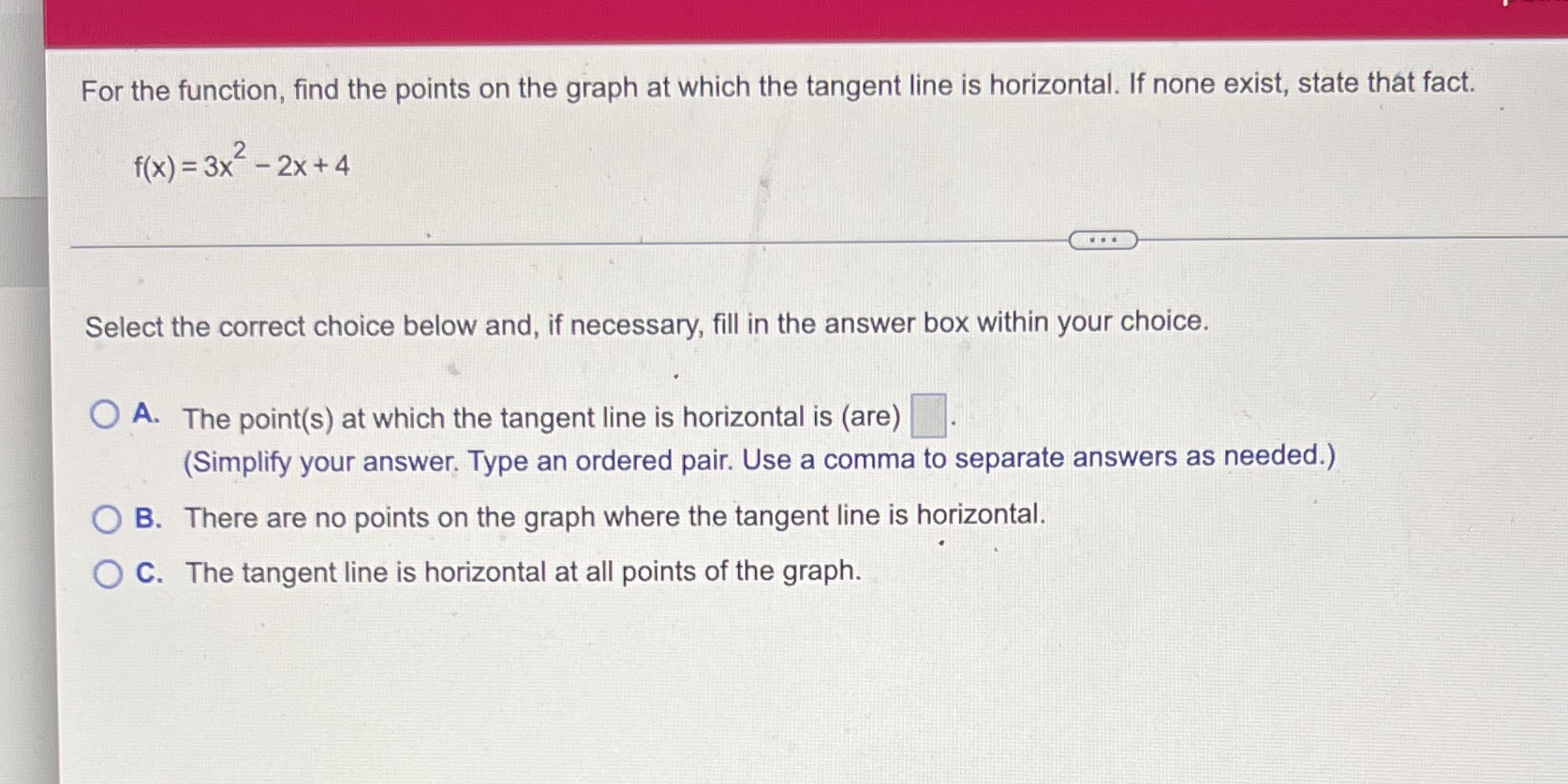 For the function, find the points on the graph at which