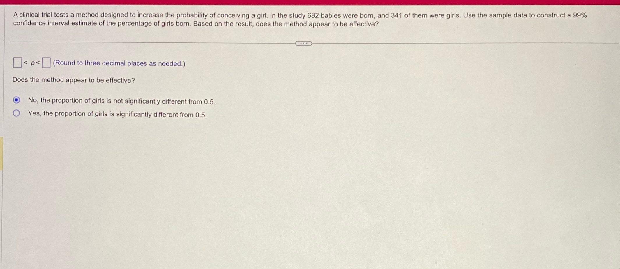 of conceiving a girl. In the study 682 babies were born, and