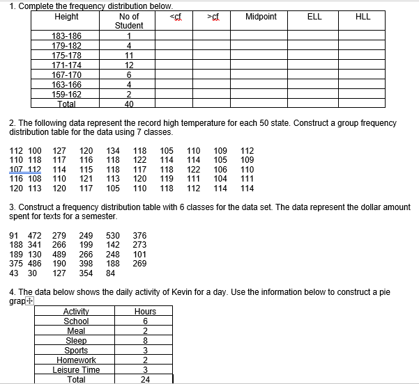 a Statistics class. Compare their scores if in a series of 6
