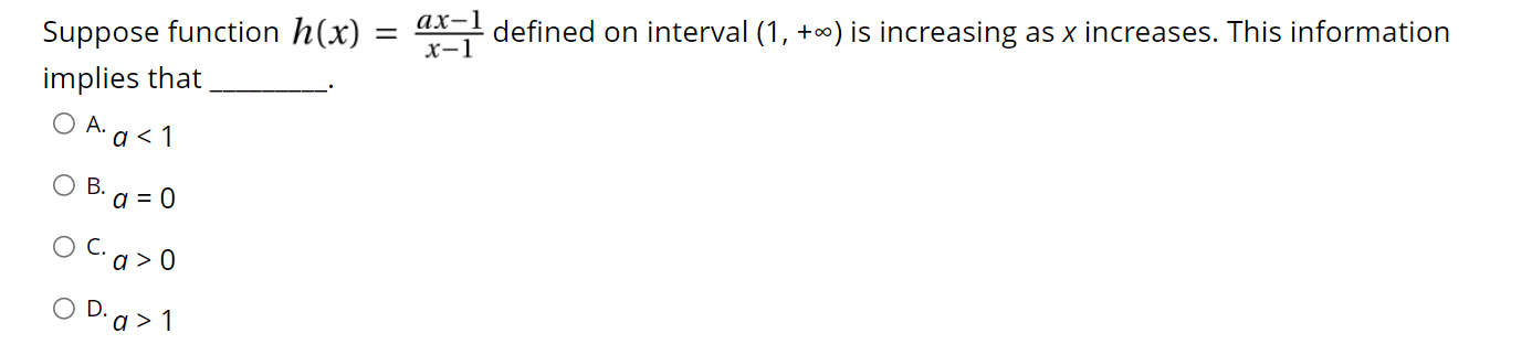 increasing as x increases. This information