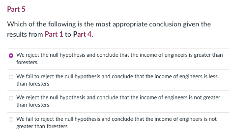 is not the same as foresters O HO: The income of engineers