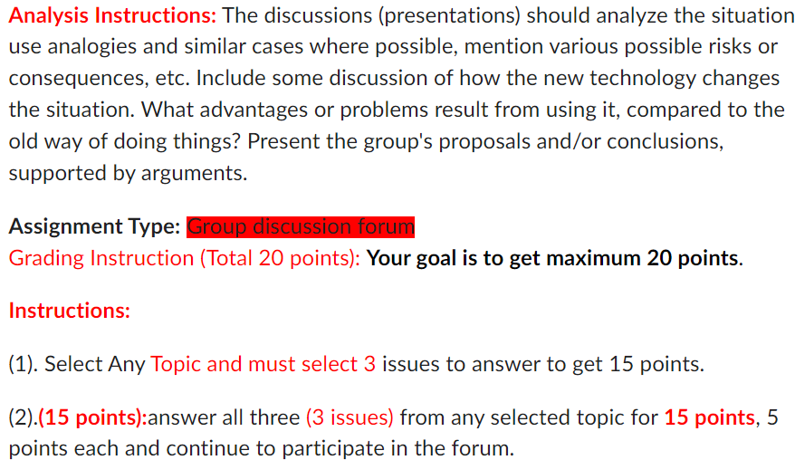 Include some discussion of how the new technology changes the situation. What
