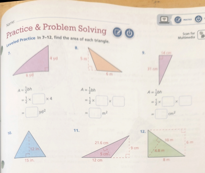  Name. PRACTICE practice & Problem Solving Scan for leveled Practice In