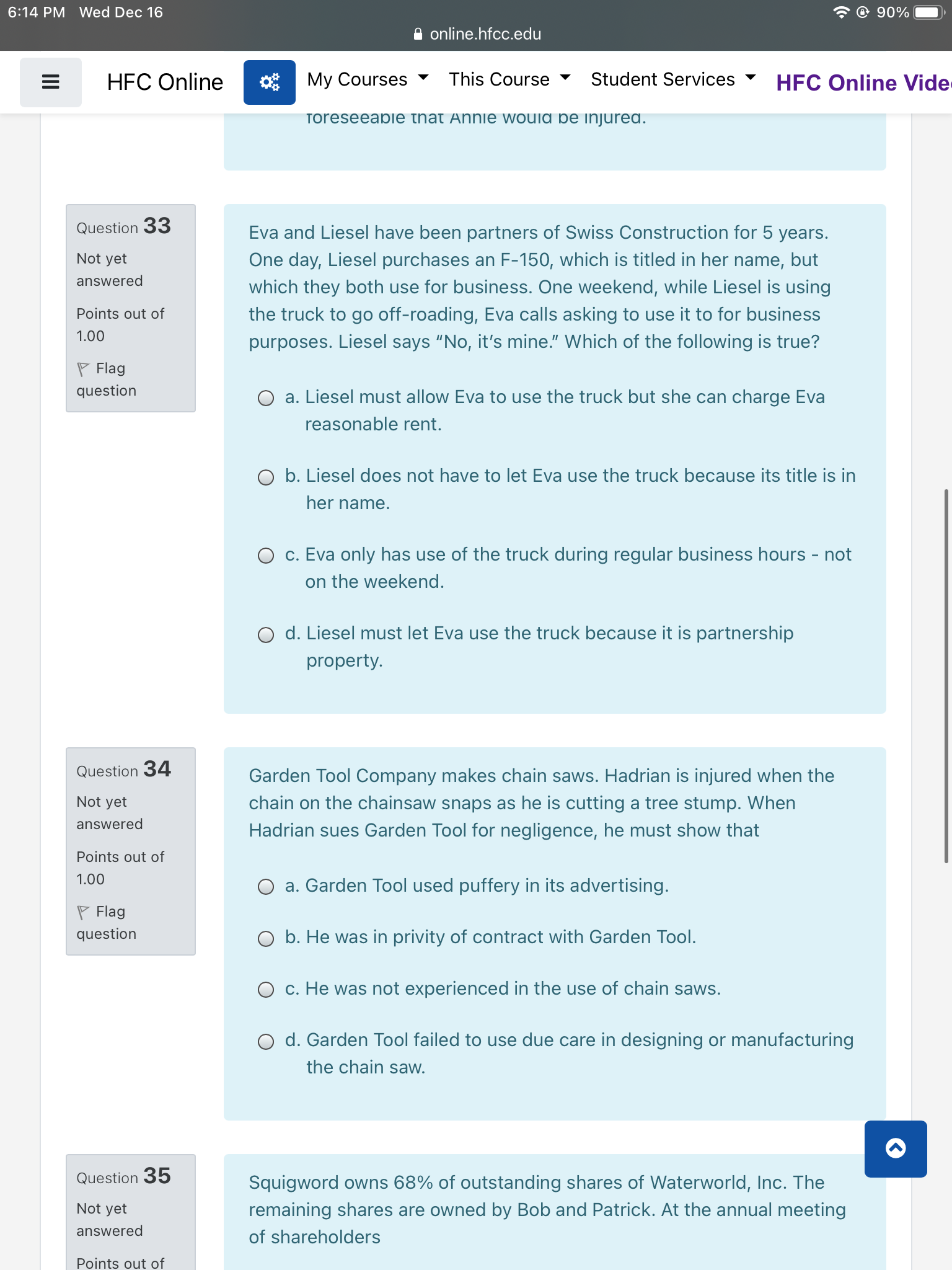  Please help on my study 6:14 PM Wed Dec 16 @