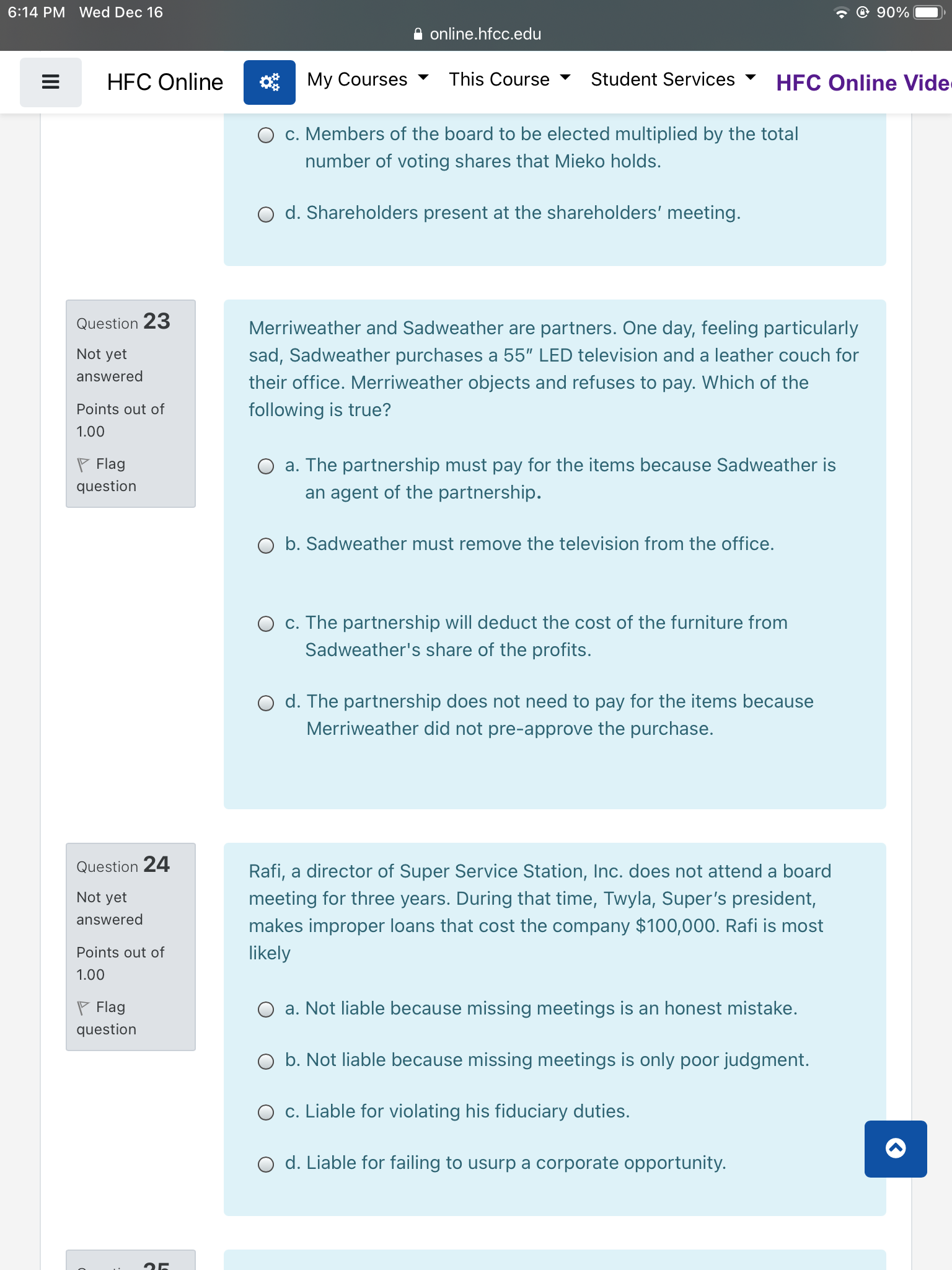 making the purchase himself. O d. Resign from the board of directors.6213
