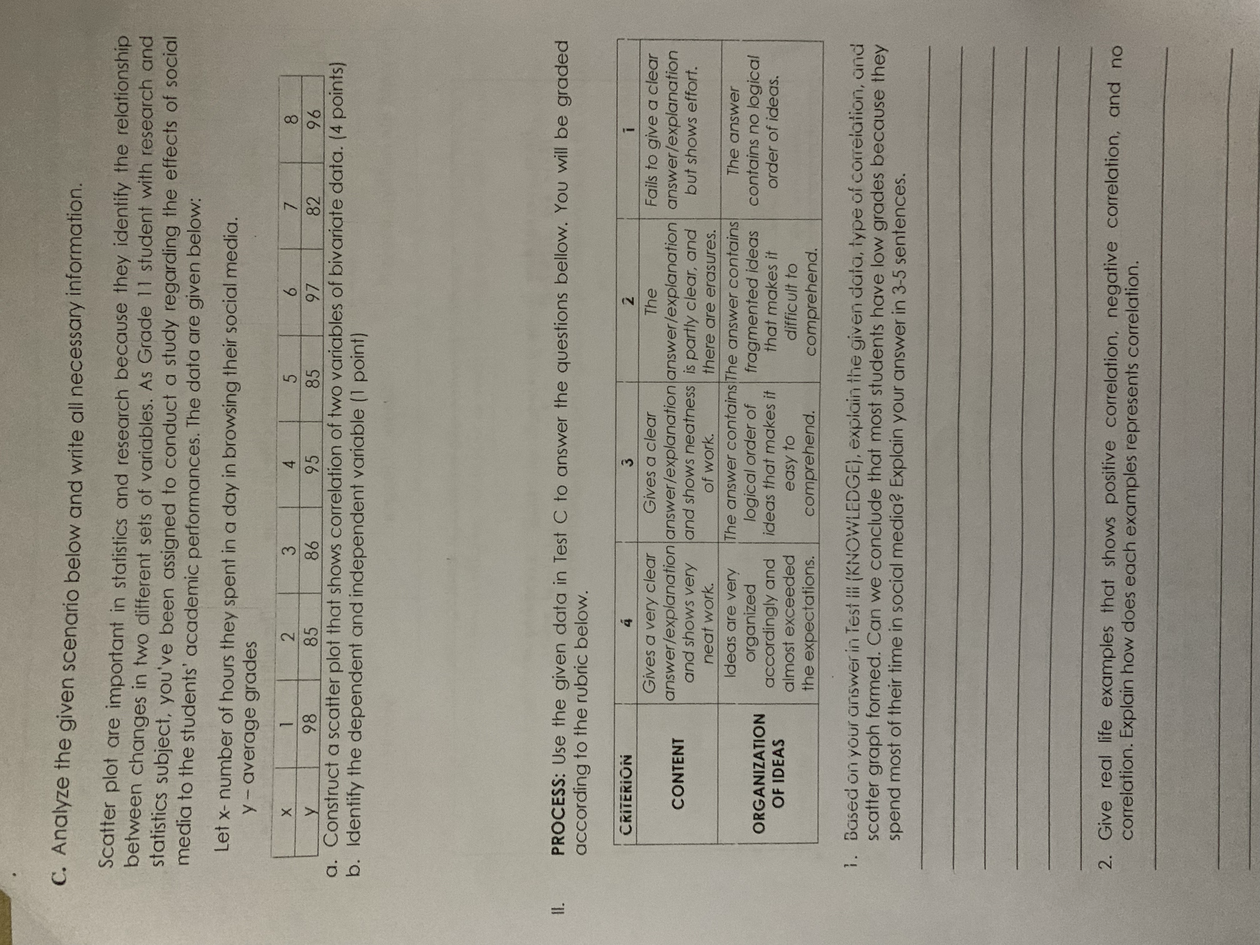 :((( KNOWLEDGE A. Directions: Express the null hypothesis H. and the alternative