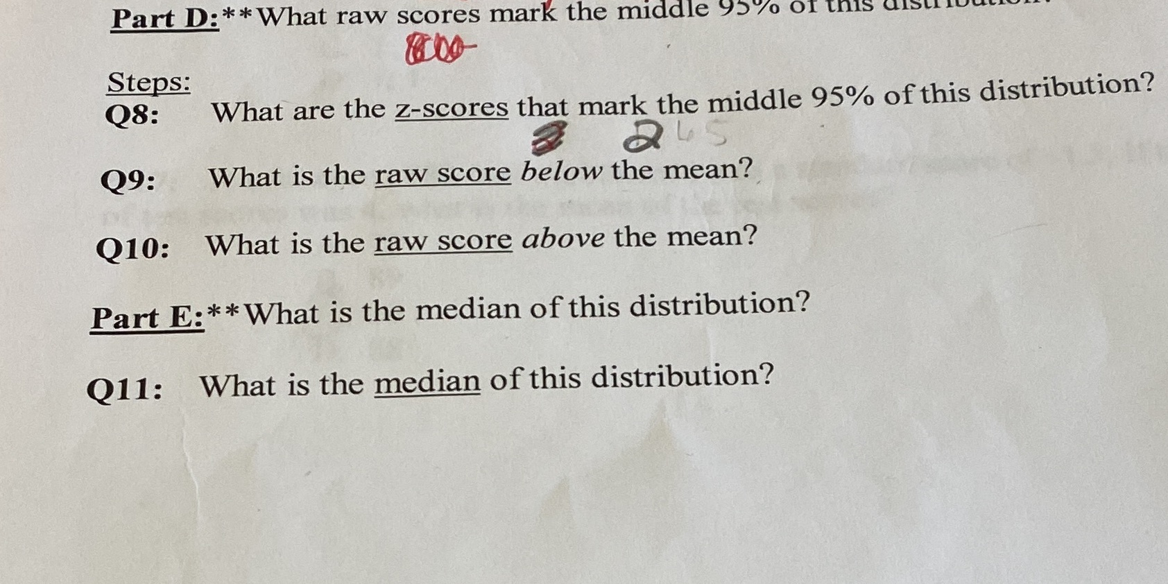 out questions 8, 9, 10 and 11 Part D: ** What raw