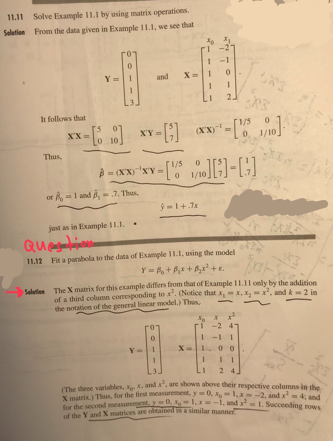 data given in Example 11.1, we see that XO X -2 -1