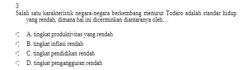 dirnana hal dicer:ninkan diantaranya o.leh_ C A. tingkat produktivitas yang rerdah B