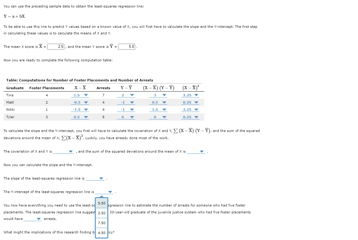 known value of X, you will first have to calculate the slope