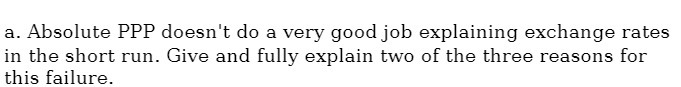  a. Absolute PPP doesn't do a very good job explaining exchange