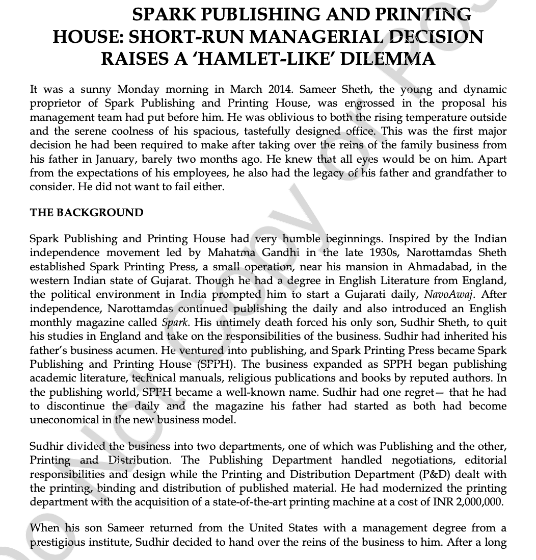 2014. Sameer Sheth, the young and dynamic proprietor of Spark Publishing and