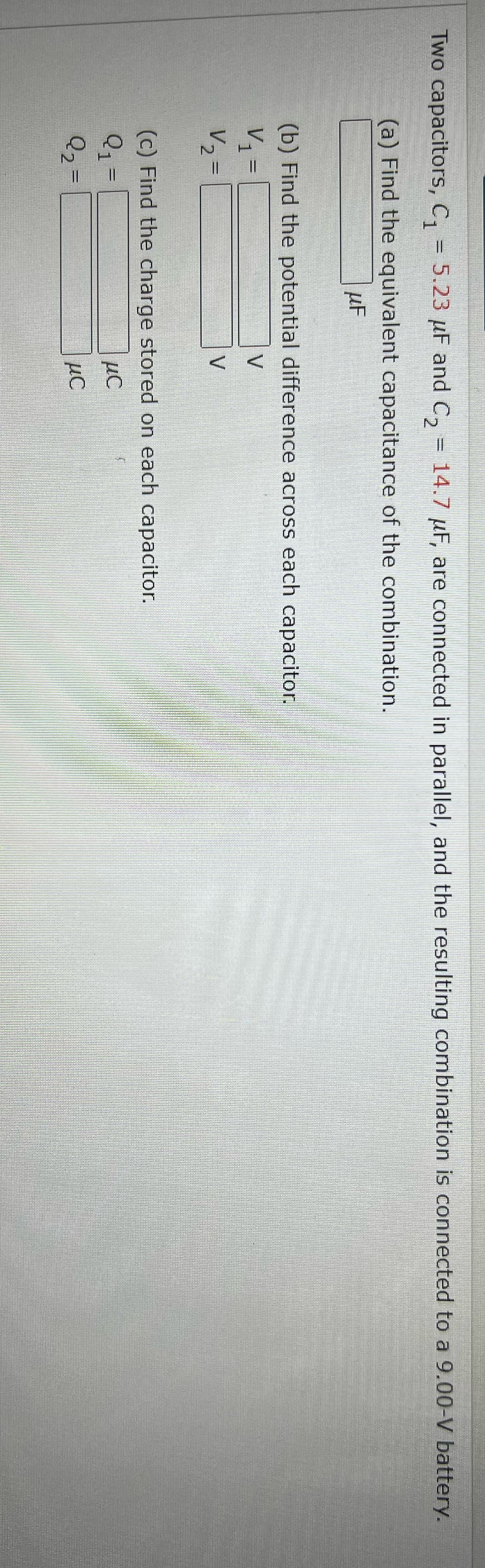 are connected in parallel, and the resulting combination is connected to a