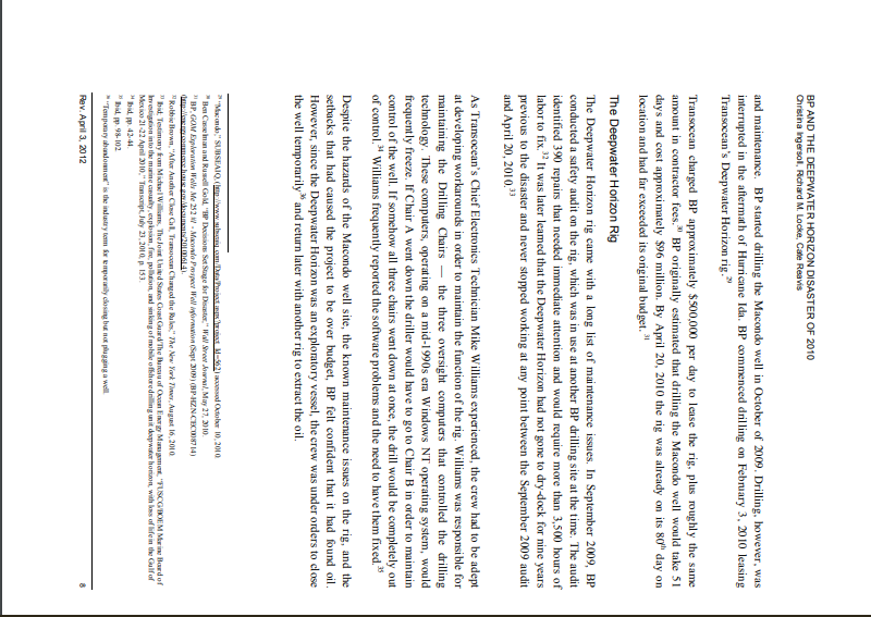 the rig, along with its crew, from Transocean. Of the 126 people