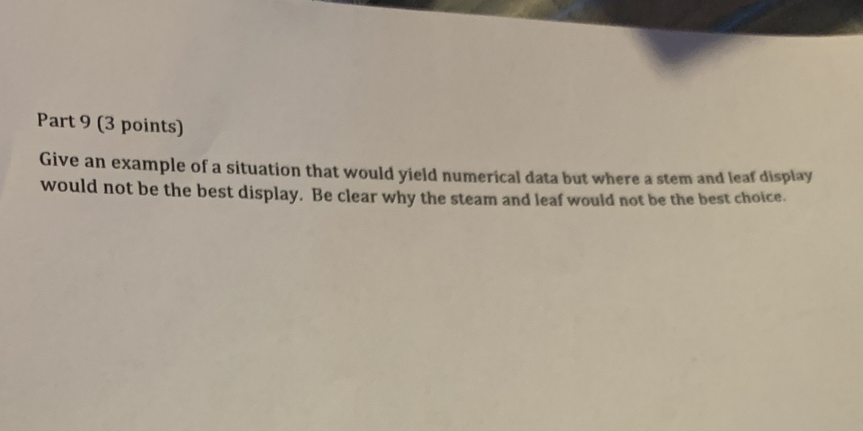  Please do not use the answer regarding hemoglobin Part 9 (3