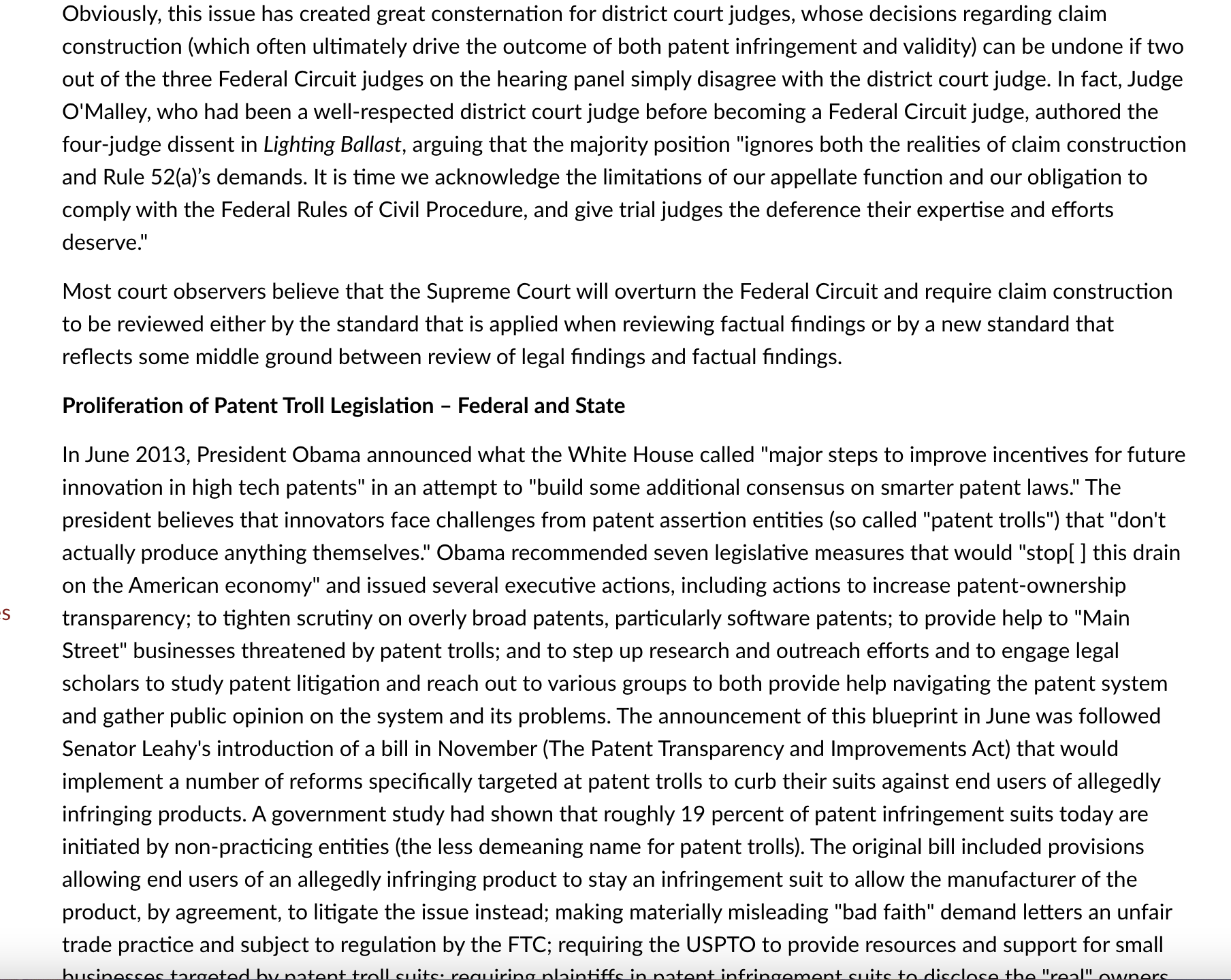 Not since the Court of Appeals for the Federal Circuit was created