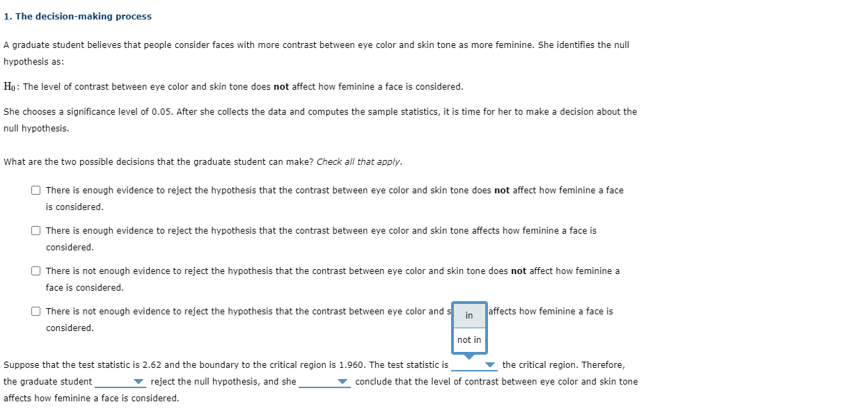 student believes that people consider faces with more contrast between eye color