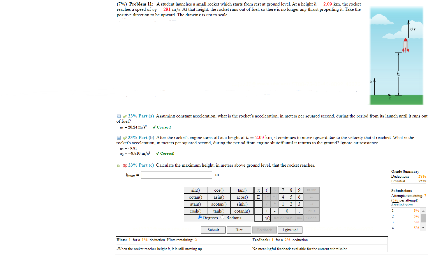 1% deduction per hint. Hints remaining: 1 Feedback: 2% deduction per feedback.