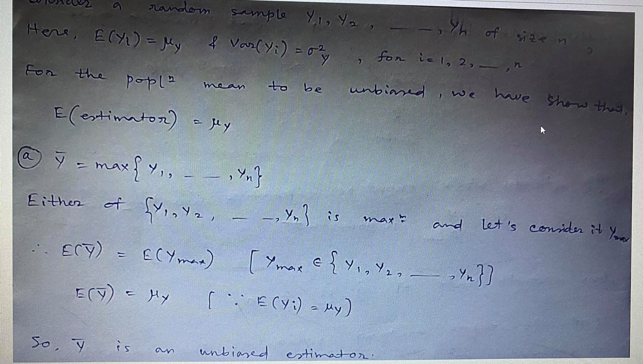 and Var (Yi) = of for i = 1,.., n For each