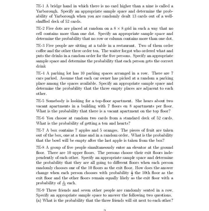 Show your workings. 7E-1 A bridge hand in which there is