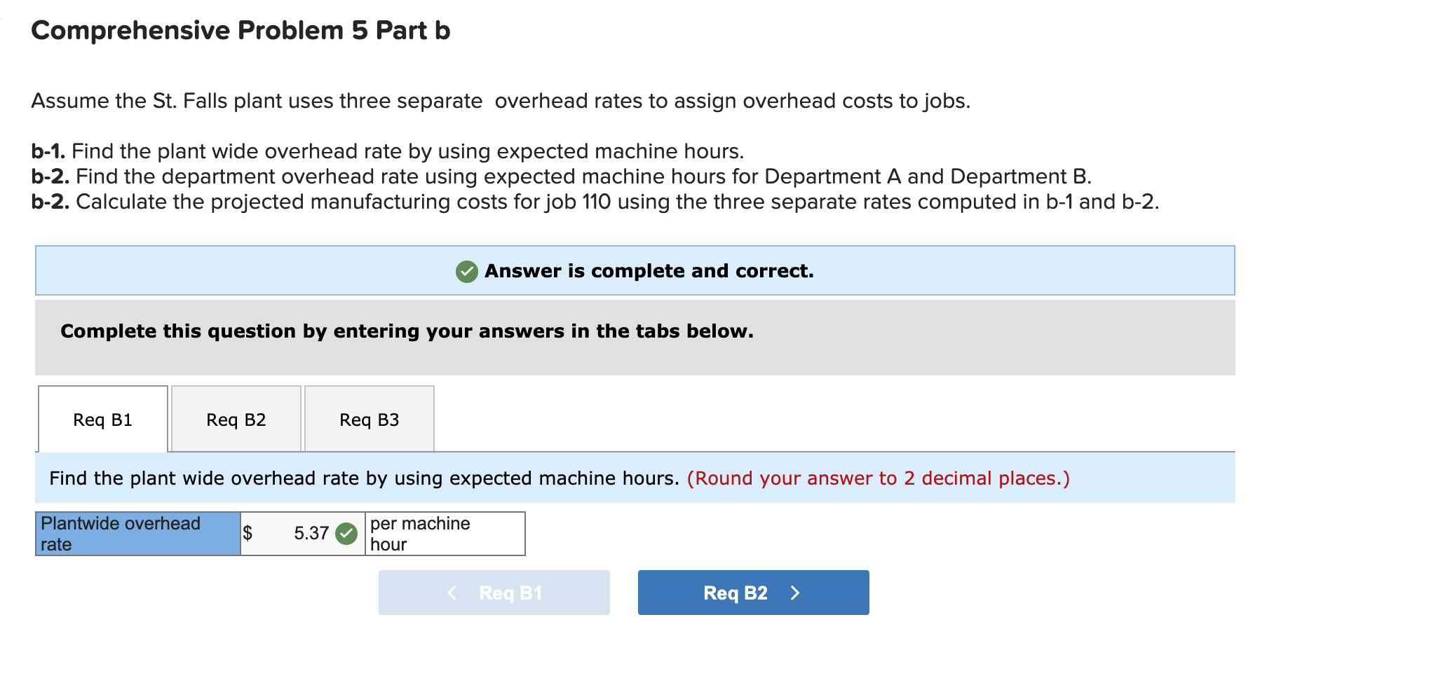 bid for job no. 110 using the overhead rate from part a?c-2.The