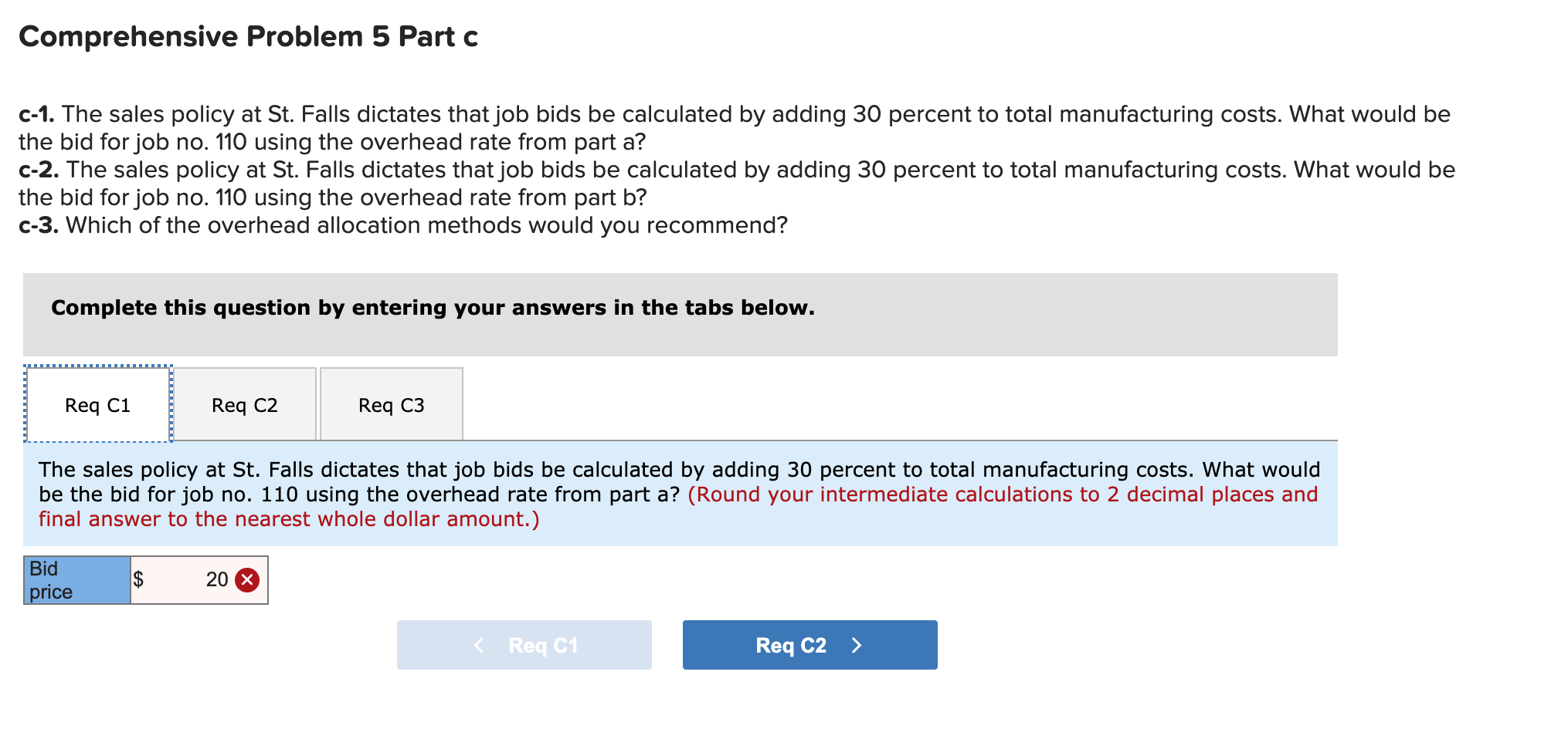 Falls, Minnesota, uses a job points order costing system for its batch