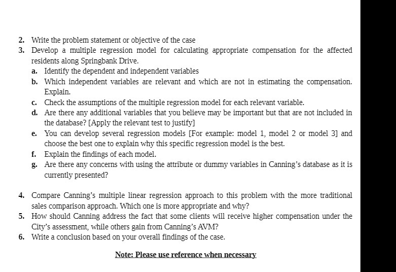  Write the problem statement or objective of the case Develop a
