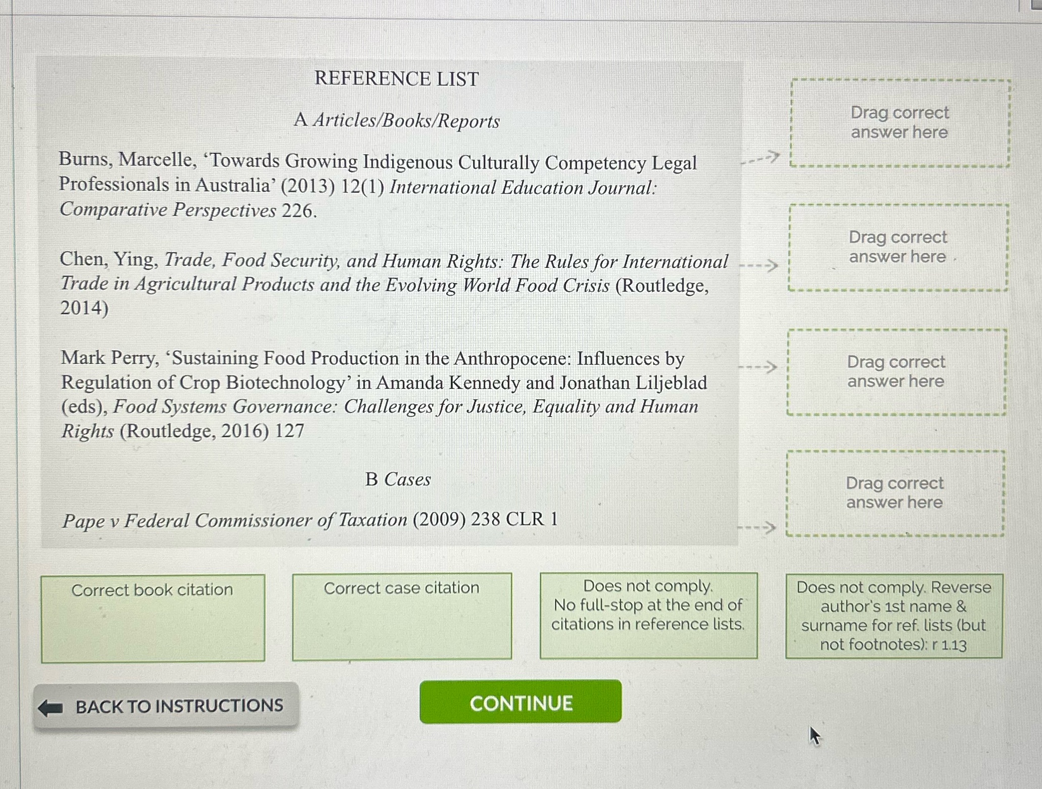  Indicate which references in the reference list comply with the AGLC4