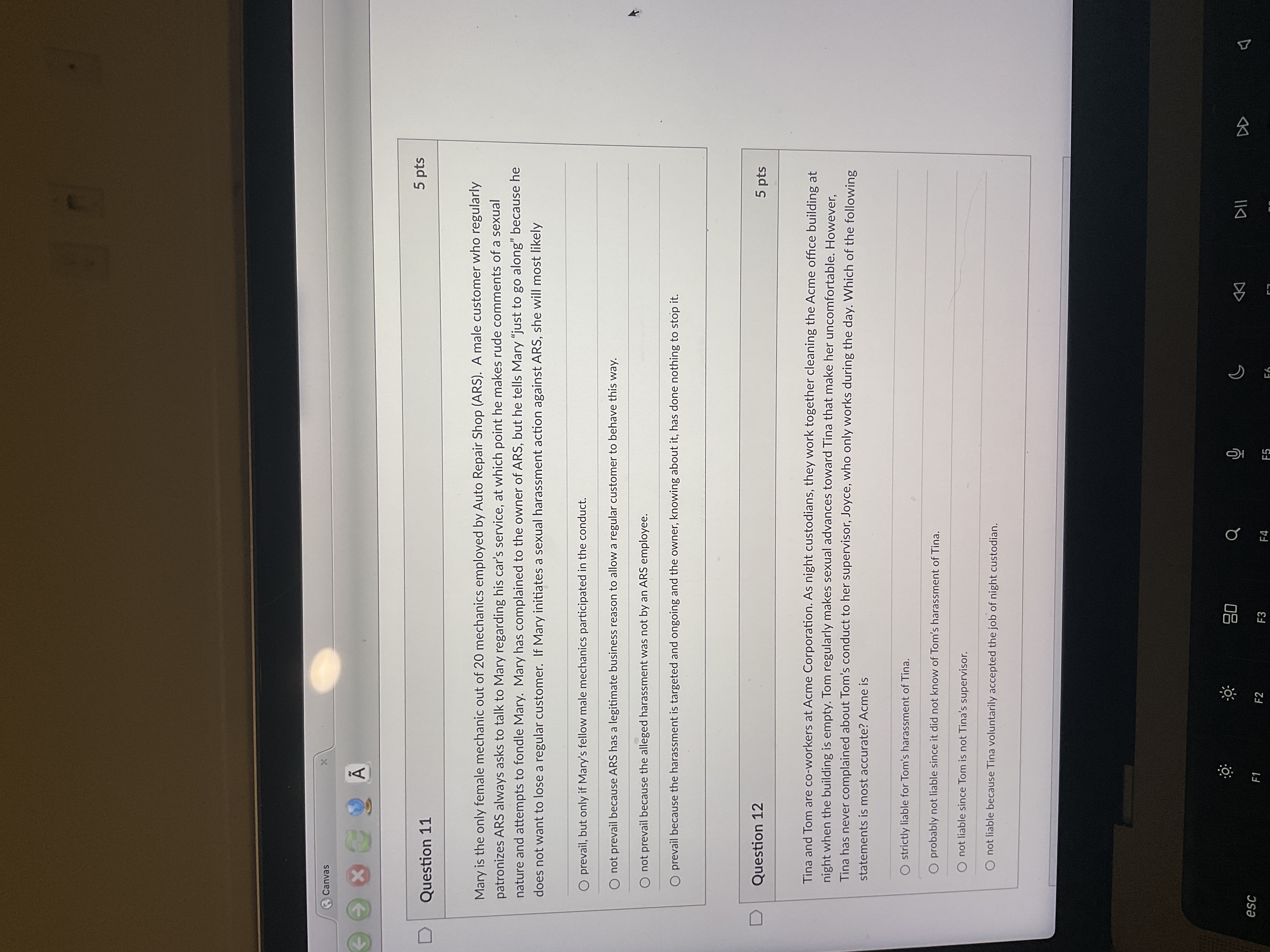 Canvas X 3 X 2 A D Question 11 5 pts