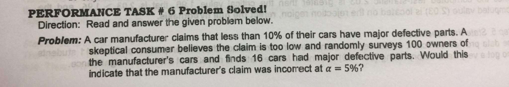 TS Direction: Read and answer the given problem below. noigen nodosist beltool
