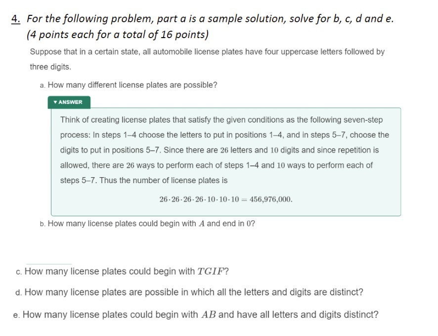 i For the foiiowing problem, port a is a sample solution,