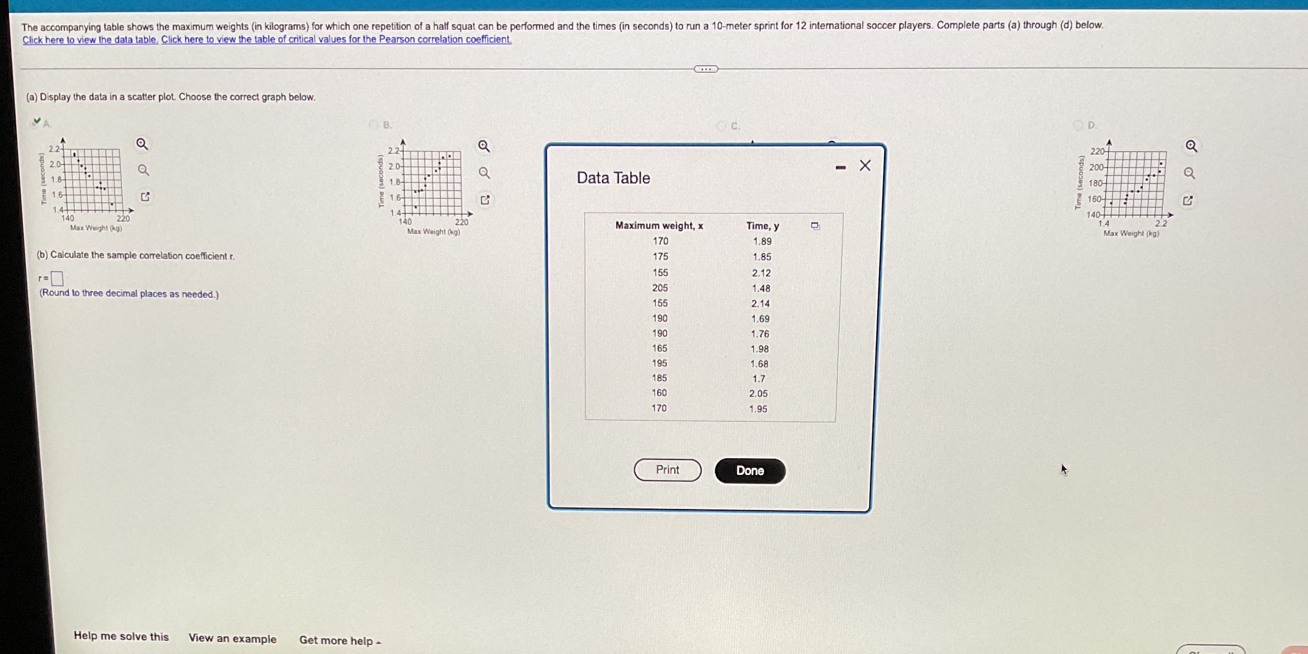 value. Thank you! Need it ASAP The accompanying table shows the maximum