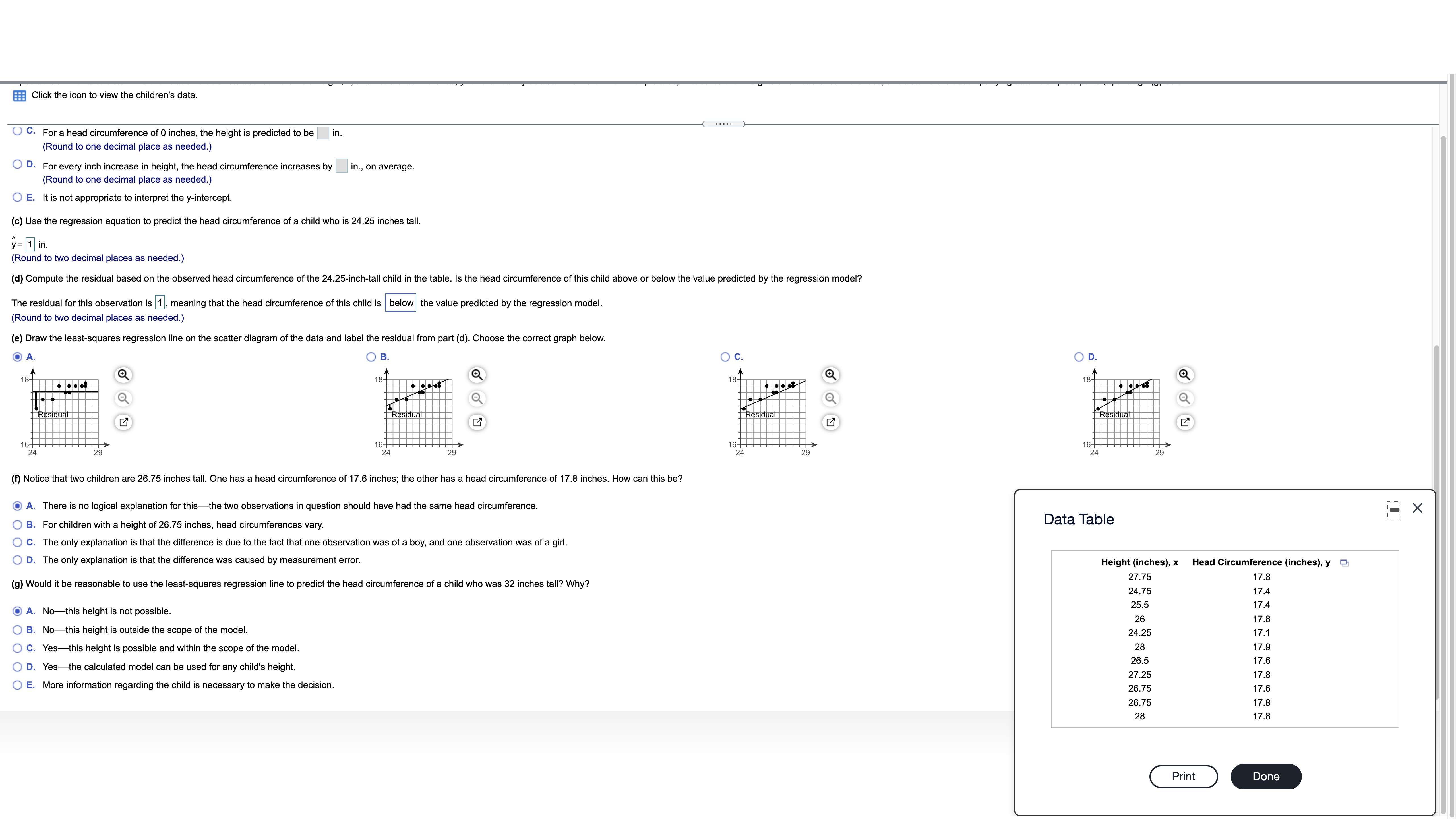 Click the icon to view a table of areas under the normal