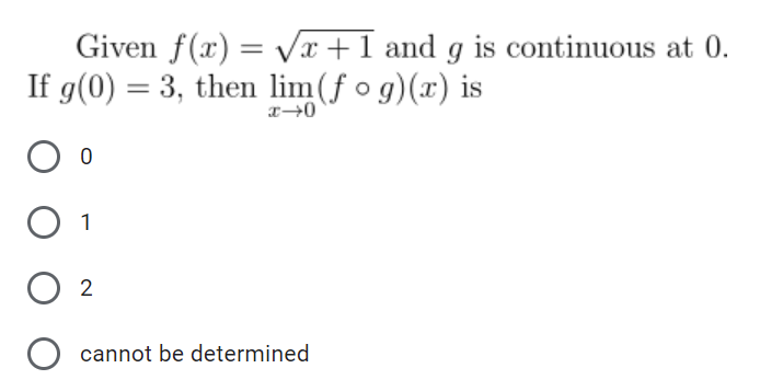 of G on [-2, 1]. O Option 1 O Option 2 9