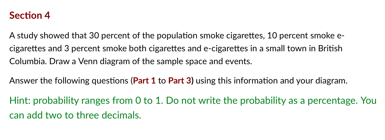 space and events. Answer the following questions (Part 1 to Part 3)