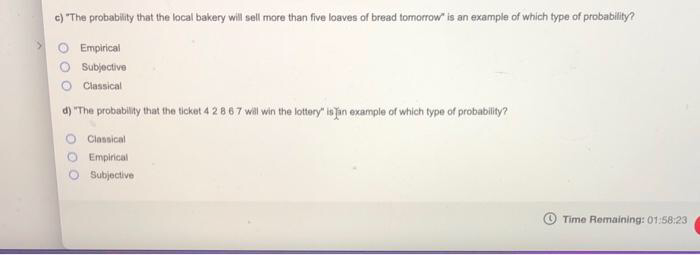 attempt, so please do it correctly. c) "The probability that the local