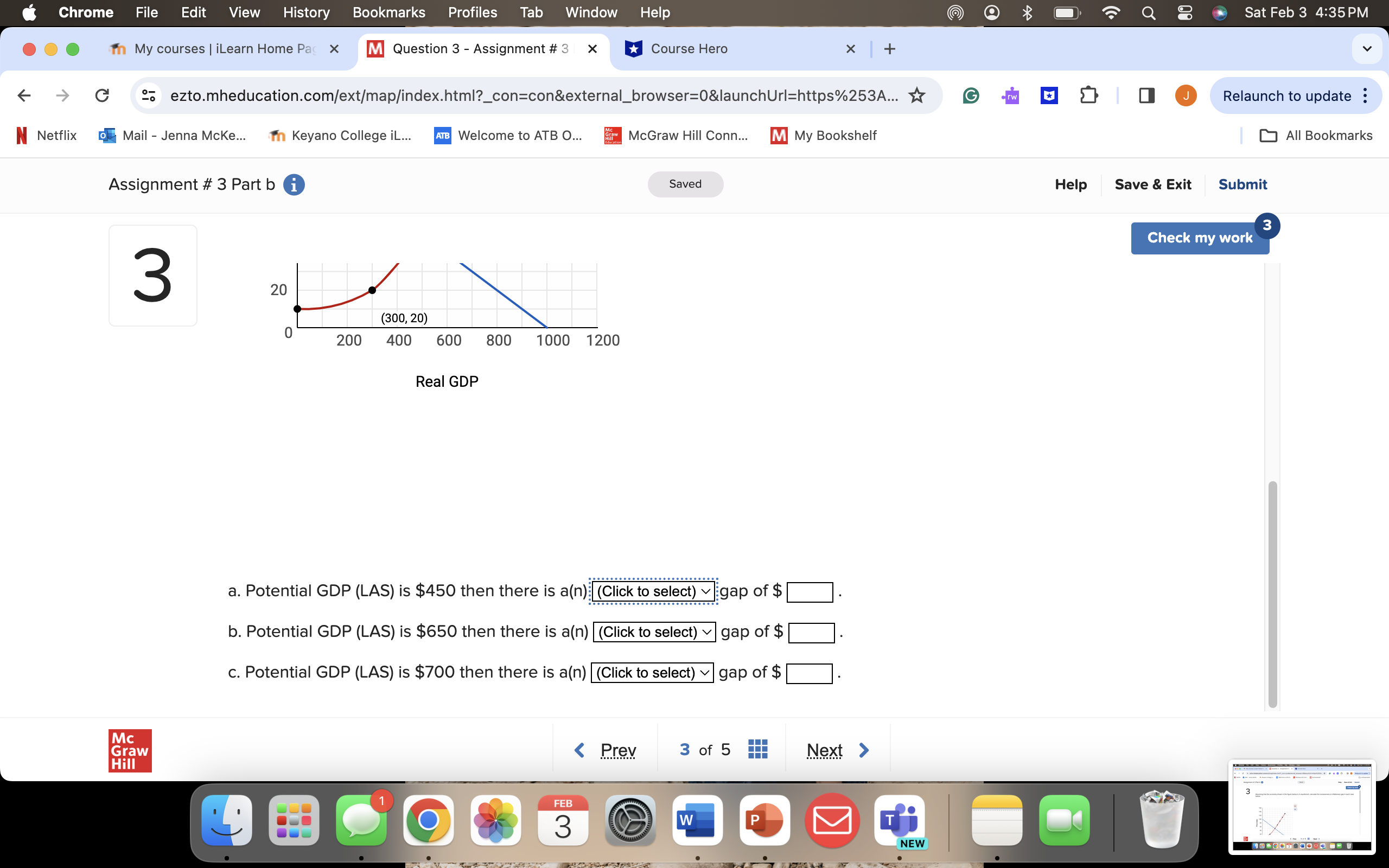 Feb 3 4:35 PM In My courses | iLearn Home Pas X