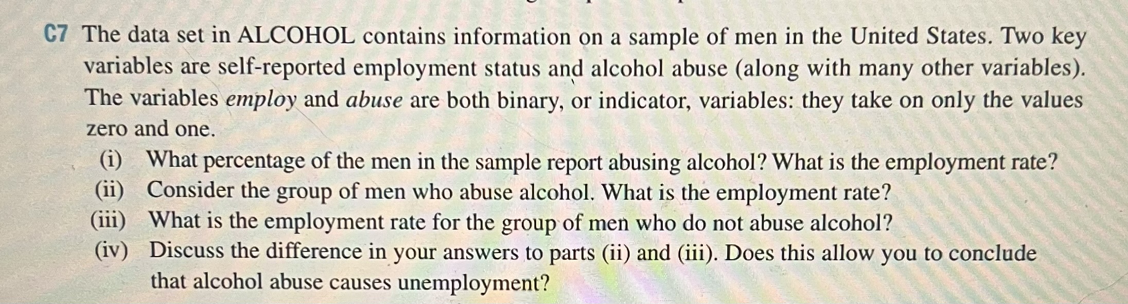 Lalonde (1986). (i) Use the indicator variable train to determine the fraction