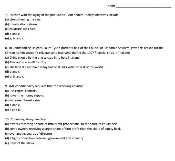 why you chose that answer, Thank you! Part |: Multiple Choice (4