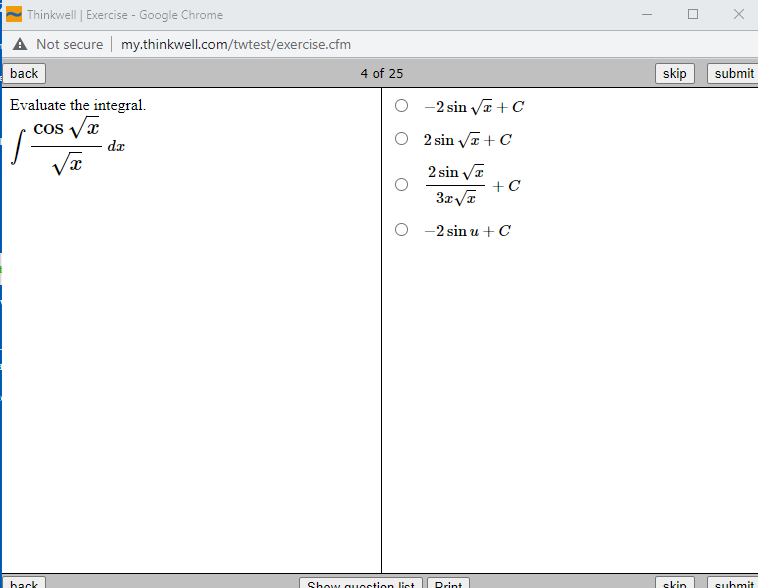  Thinkwell | Exercise - Google Chrome X A Not secure |