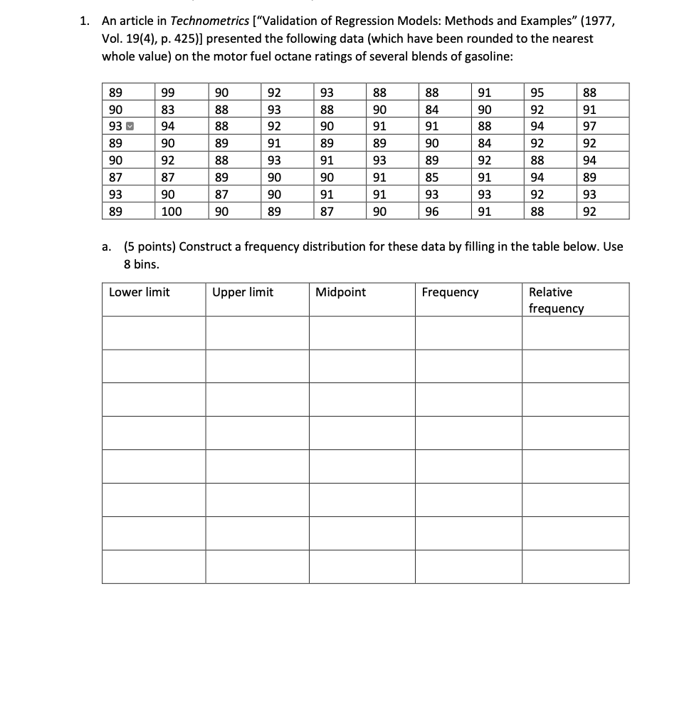 1. An article in Technometrics ["Validation of Regression Models: Methods and Examples"