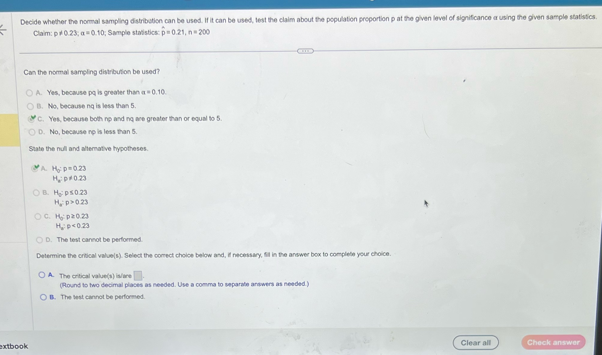 can be used, test the claim about the population proportion p at