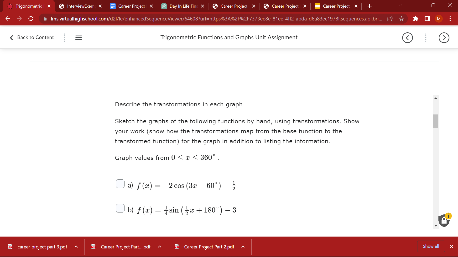 Trigonometric | > 5 InterviewExem X Career Project | X Day